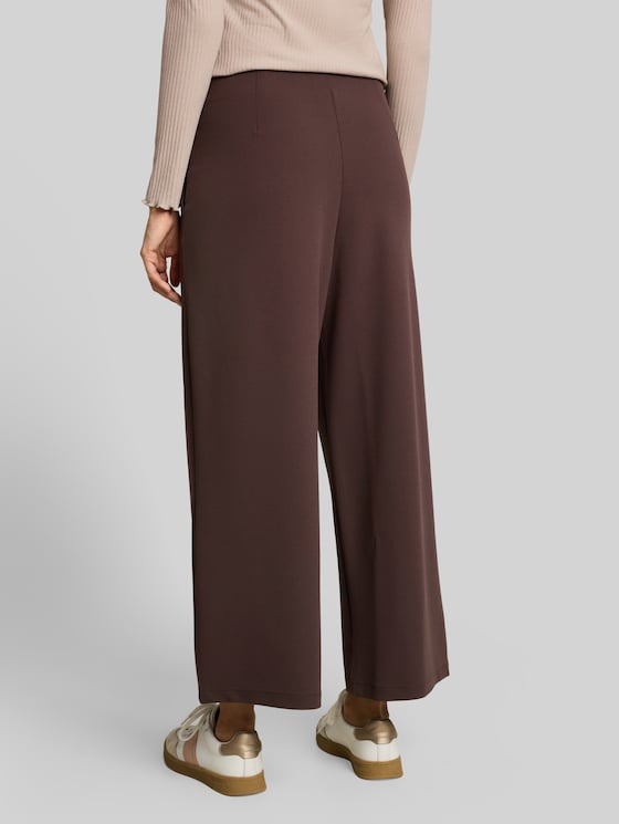High-waisted culottes - cool dark brown