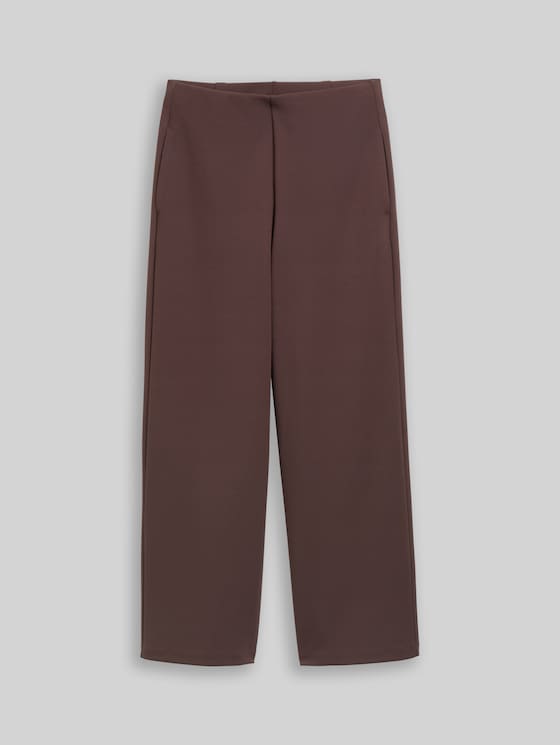 High-waisted culottes - cool dark brown