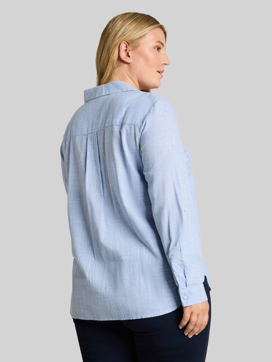 Plus Size - blouse with breast pockets - dreamy blue