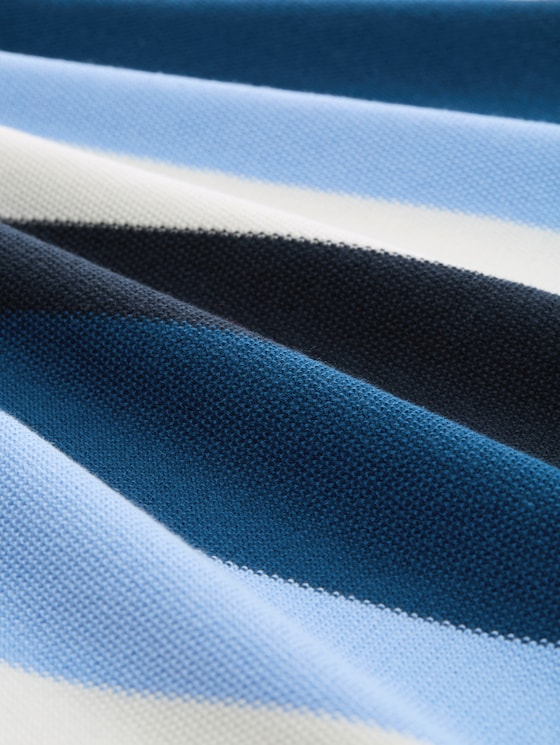 Round-neck knitted jumper - big teal knit stripe