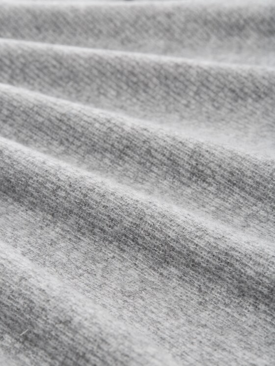 Soft-touch sweatshirt with button details - medium silver grey melange