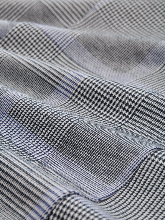 Checked print blazer in LENZING™ EcoVero™ - navy blue check