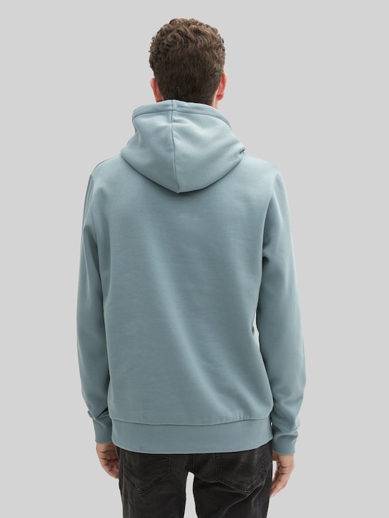 Hoodie sweatshirt with logo print - grey mint