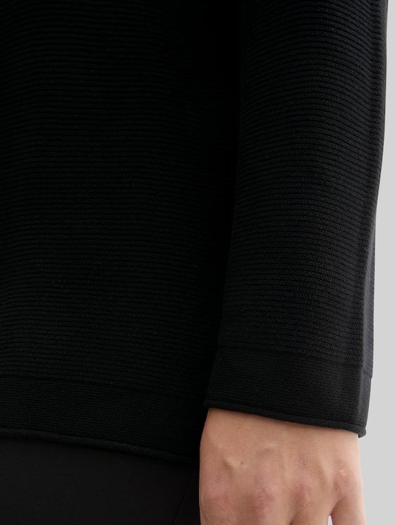 Plus Size - Knitted jumper made from organic cotton - deep black