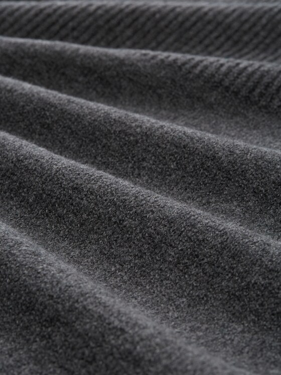 Knitted dress with stand-up collar - Shale Grey Melange