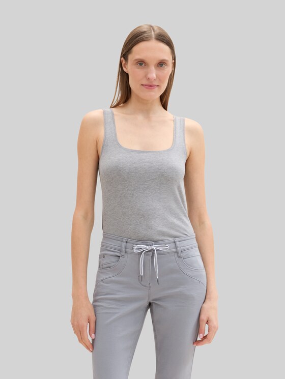 Basic top, pack of 2 - medium silver grey melange