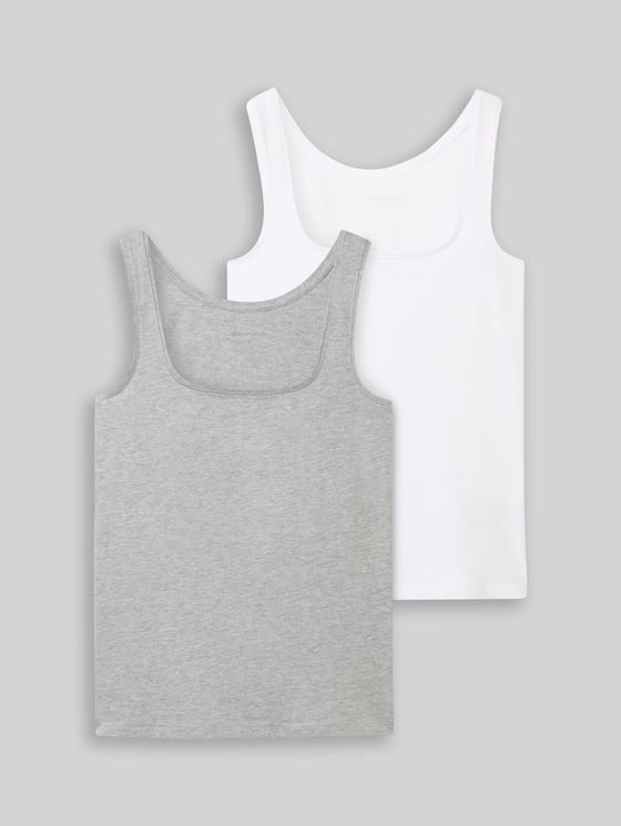 Basic top, pack of 2 - medium silver grey melange