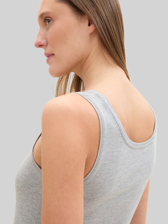 Basic top, pack of 2 - medium silver grey melange