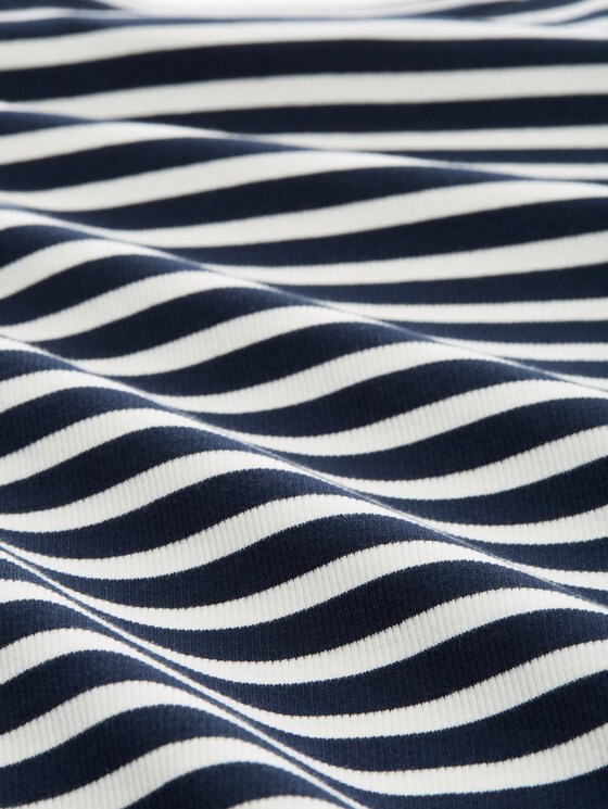 Ribbed T-shirt, pack of 2 - dark blue white stripe