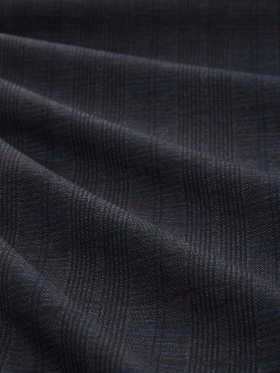 TTTRAVIS SLIM chino trousers in piqué jersey - navy tonal check