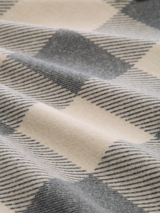 Long-sleeved shirt with pattern - black taupe cosy check