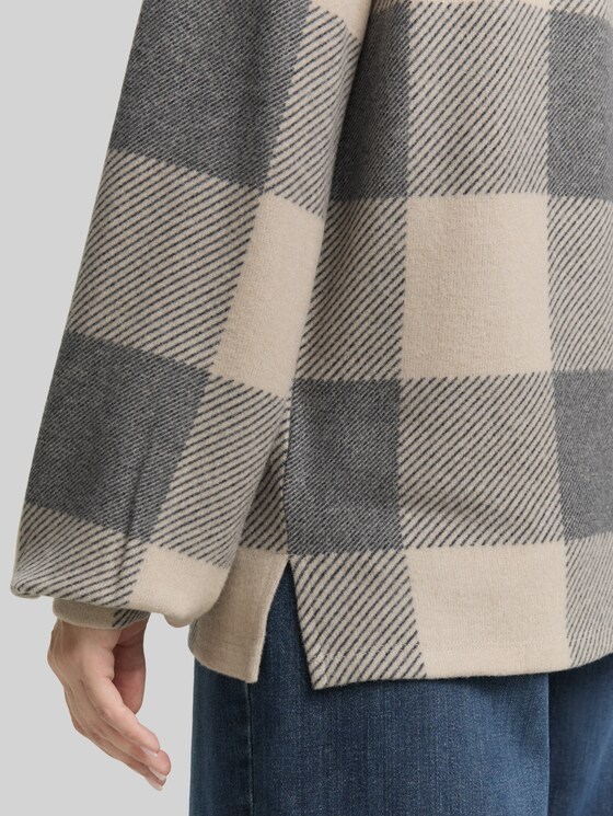 Long-sleeved shirt with pattern - black taupe cosy check