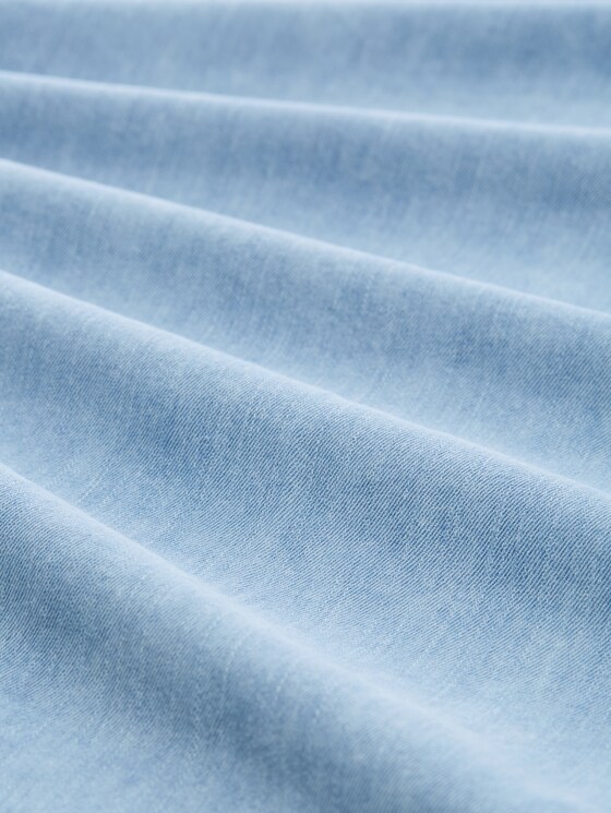 Comfort fit denim shirt with breast pocket - Used Bleached Blue Denim