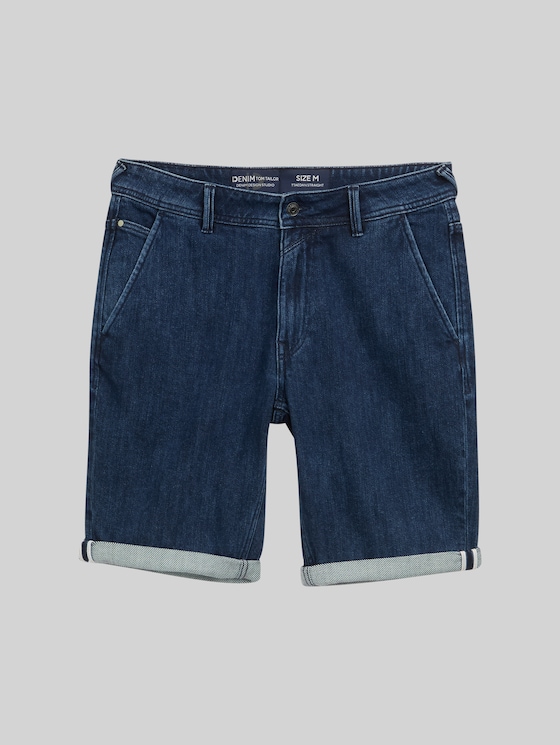 TTAEDAN Straight Jeans Shorts - Clean Dark Stone Blue Denim