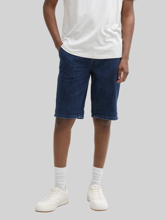 TTAEDAN Straight Jeans Shorts - Clean Dark Stone Blue Denim