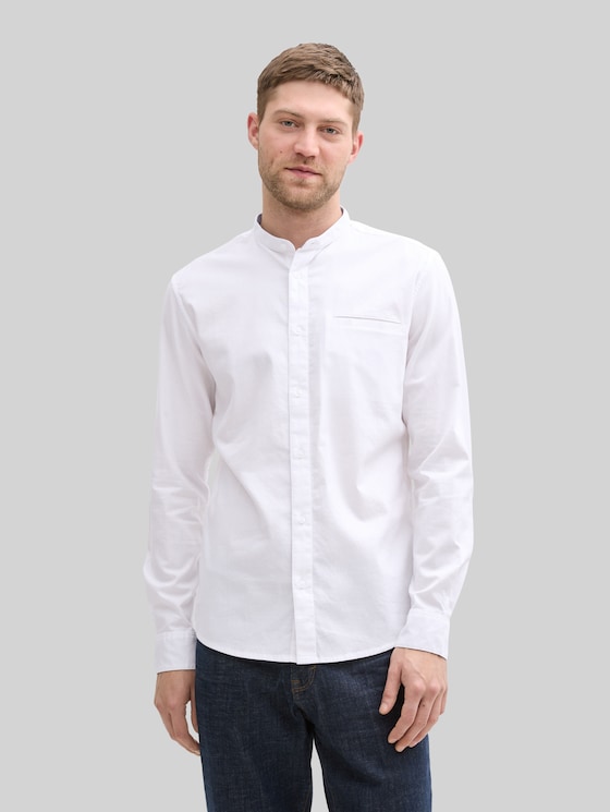 Fitted Oxford shirt with breast pocket - White