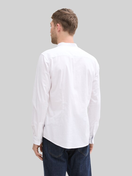 Fitted Oxford shirt with breast pocket - White