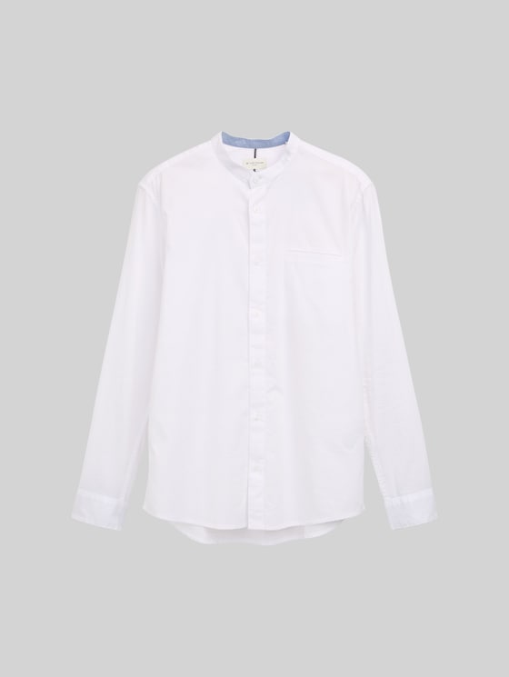 Fitted Oxford shirt with breast pocket - White