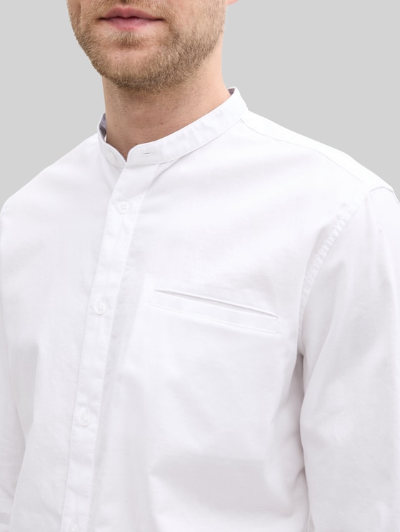 Fitted Oxford shirt with breast pocket - White