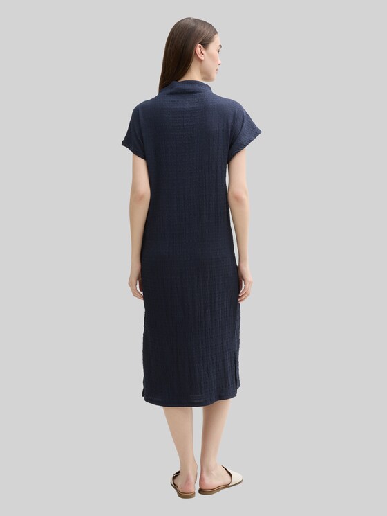 Midi dress with stand-up collar - sky captain blue