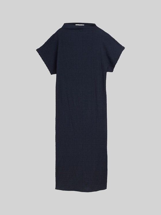 Midi dress with stand-up collar - sky captain blue