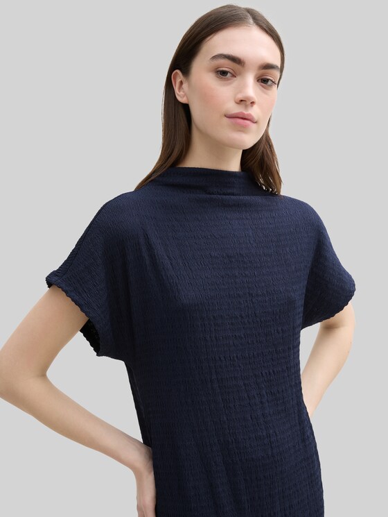 Midi dress with stand-up collar - sky captain blue