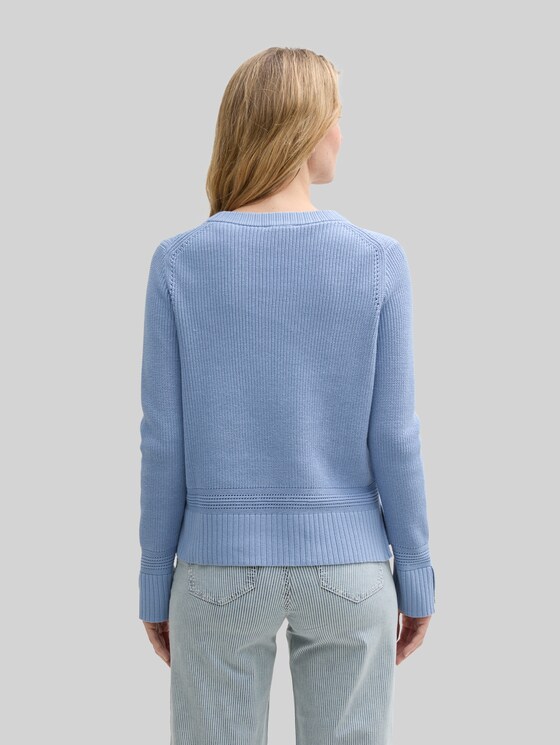Knitted jumper with slit details - flawless blue
