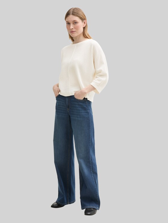 Loose-fit knitted jumper - Whisper White