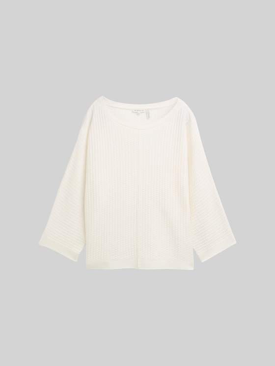 Loose-fit knitted jumper - Whisper White
