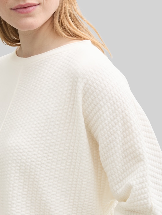 Loose-fit knitted jumper - Whisper White