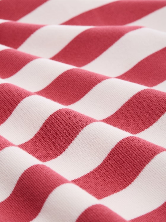 Cardigan with stripe pattern - red offwhite block stripe