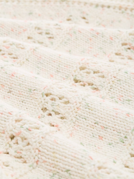 Loose-fit knitted jumper - colourful green coral design