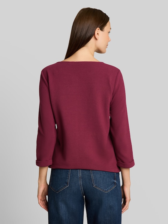 Long-sleeved top with button details - Preppy Plum