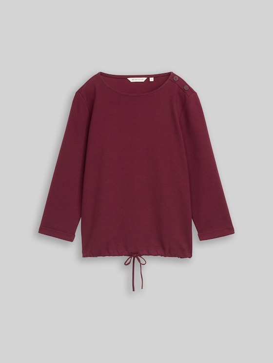 Long-sleeved top with button details - Preppy Plum
