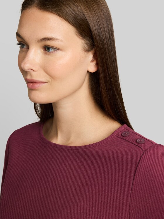 Long-sleeved top with button details - Preppy Plum