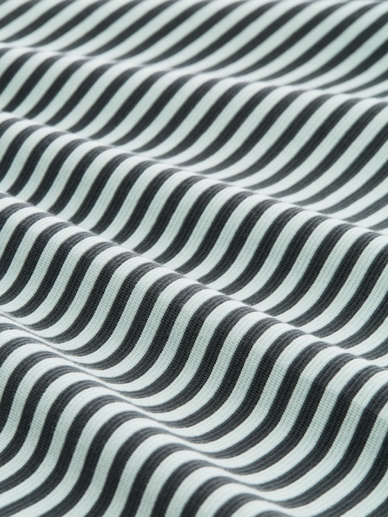 Long-sleeved top with button details - darkest olive green stripe