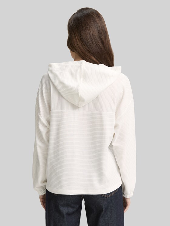Long-sleeved top with a hood - Whisper White