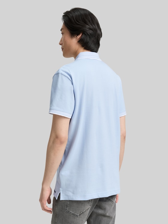 Piqué polo shirt with stretch - Light Metal Blue