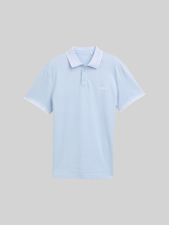 Piqué polo shirt with stretch - Light Metal Blue