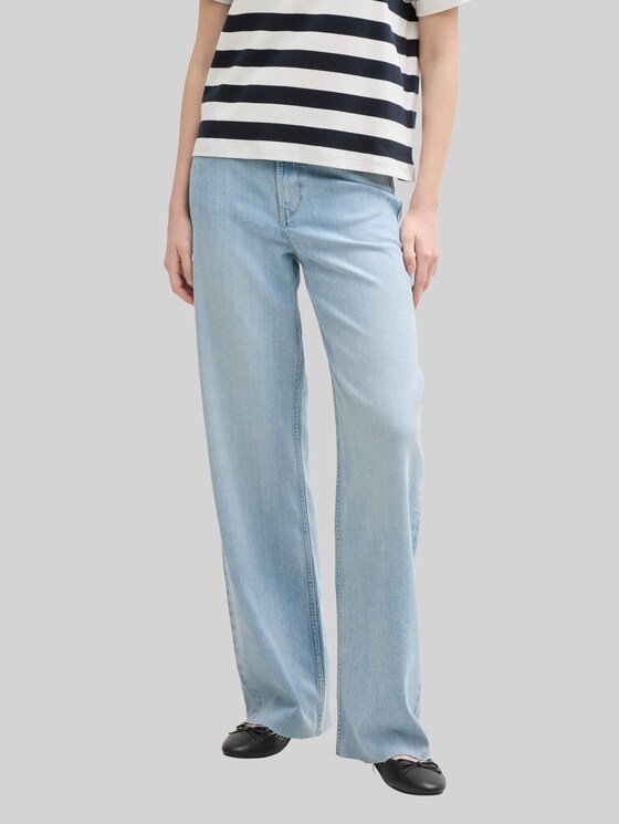 TTLINOU WIDE jeans - Clean Light Stone Blue Denim