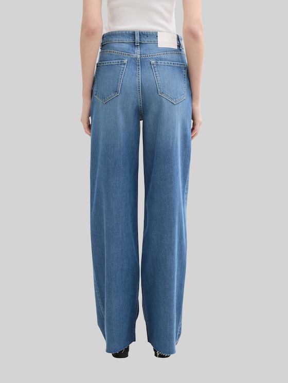 TTLINOU WIDE jeans - Clean Mid Stone Blue Denim