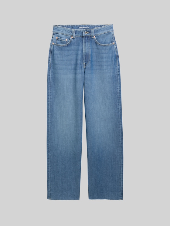TTLINOU WIDE jeans - Clean Mid Stone Blue Denim