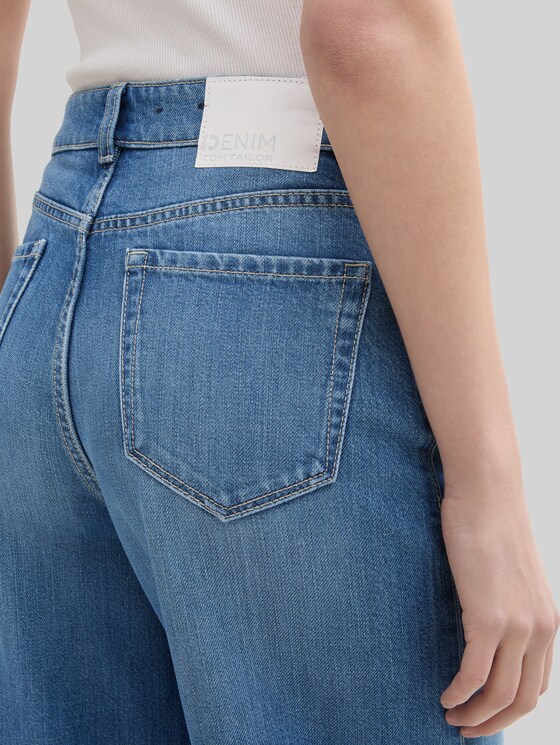 TTLINOU WIDE jeans - Clean Mid Stone Blue Denim