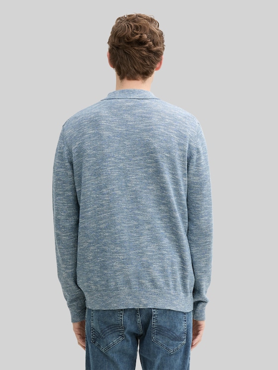 Cardigan with Kent collar - mystical blue multicolor