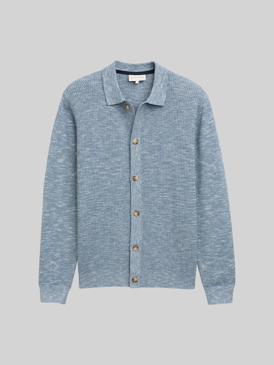 Cardigan with Kent collar - mystical blue multicolor