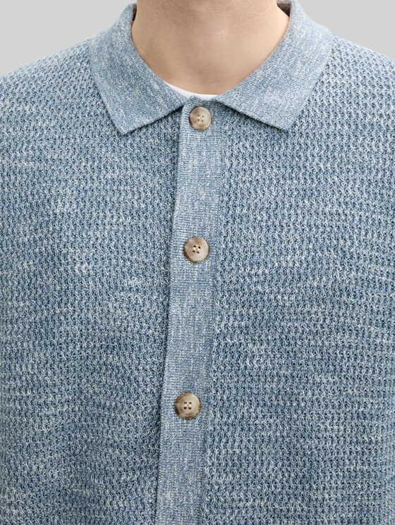 Cardigan with Kent collar - mystical blue multicolor