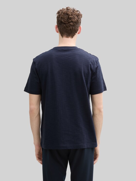 Cotton T-shirt with print - sky captain blue