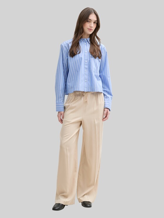 Wide Leg Paperpag Trousers - Light Breeze