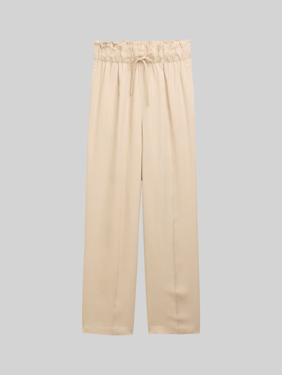 Wide Leg Paperpag Trousers - Light Breeze