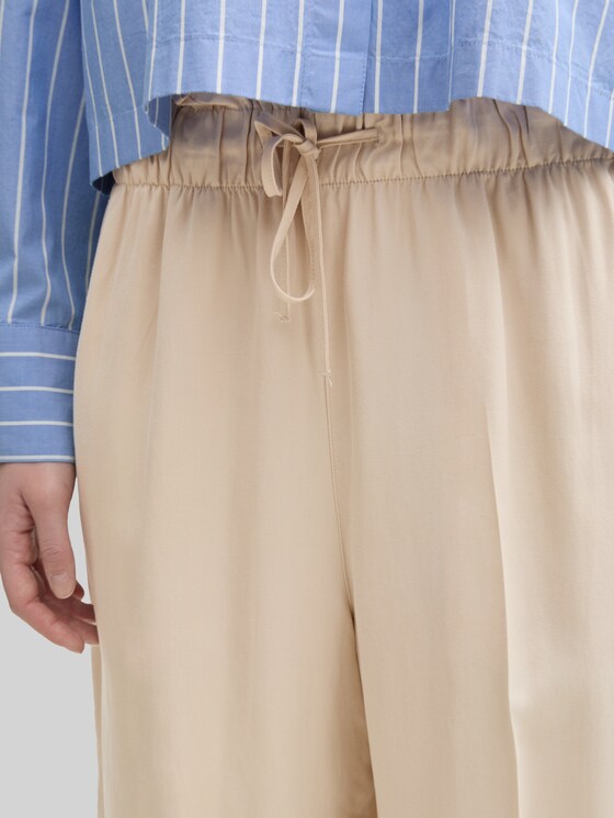Wide Leg Paperpag Trousers - Light Breeze